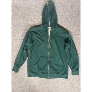 Joe Boxer Mens Forest Green Waffle Lined Full Zip Hoodie Sweatshirt Medium